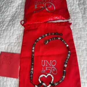 UNO de 50 Multicolor Beaded Necklace with Heart Pendant